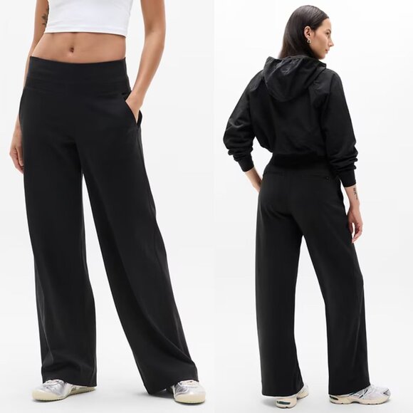 Athleta Pants - Athleta Black Venice High Rise Wide Leg Pants Size Small 2792